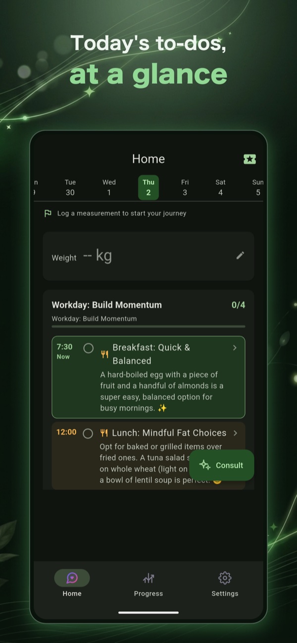 Home — today's tasks
